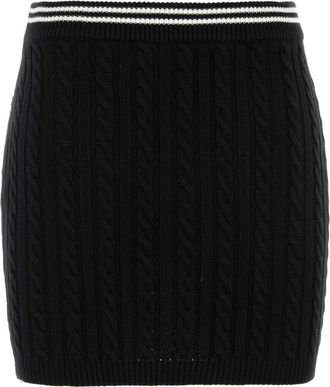 Alessandra Rich Womens Blend Mini Skirt Black Cotton