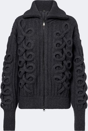 Etro Ribbed-knit wool-blend zip-up cardigan