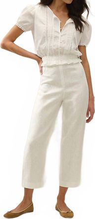 Faithfull The Brand Fiora Button Front Blouse In Fresco Lace White