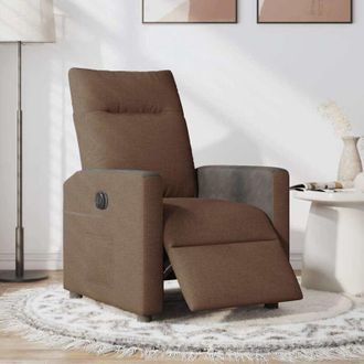 vidaXL Poltrona Elettrica Reclinabile Marrone in Tessuto 639191