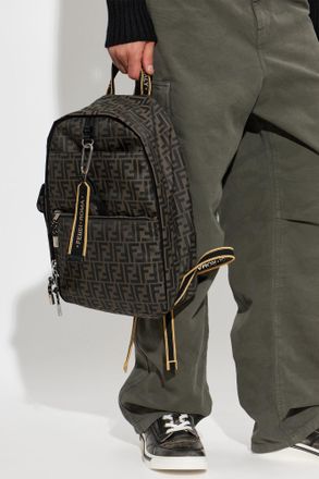 Fendi Climb Monogram Backpack, Mens, Brown