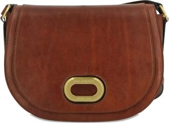 The Bridge logo-plaque leather crossbody bag - Brown