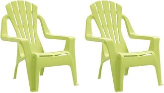 vidaXL Vidaxl - Sillas De Jard&iacute;n Ni&ntilde;os 2 Uds Aspecto Madera Pp Verde 37x34x44cm