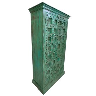 Wanderlust Deco Armario De Madera Acabado Artesanal Marr&oacute;n 120x46x170h Cm
