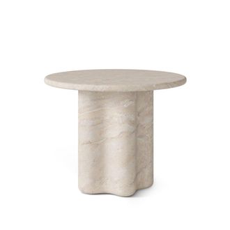 Koketto Home Mesa de comedor redonda acabado m&aacute;rmol travertino de 120 cm