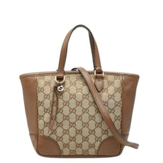 Gucci Pre-owned Tote Bags, female, Brown, Size: ONE SIZE Pre-owned GG Canvas Tote