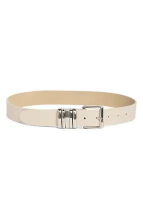 Steve Madden Multi Keeper Faux Leather Belt in Oatmeal at Nordstrom Rack, Size X-Large