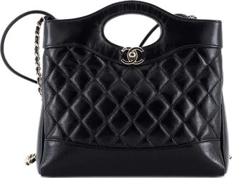 Chanel 31 Shopping Bag Quilted Crumpled Calfskin Mini tote bag - Nero