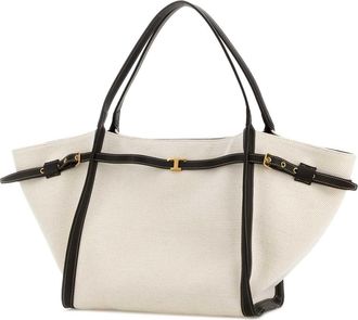 Tod's Womens Tim Shopping Shoulder Bag White Fabric