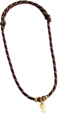 Madewell Semiprecious Paracord Charm Necklace in Dark Brown at Nordstrom