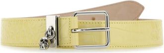 Alexander McQueen Light Yellow Skull Keeper Belt