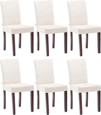 Clp Juego De 6 Sillas De Comedor Ina De Tela Crema Cappuccino