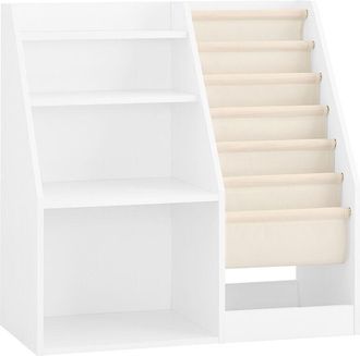 SoBuy Sobuy Biblioteca Infantil De 3 Niveles Biblioteca Montessori Con Almacenamiento De Juguetes Y Canastas De Tela Mueble De Habitaci&oacute;n Infantil Estanter&iacute;