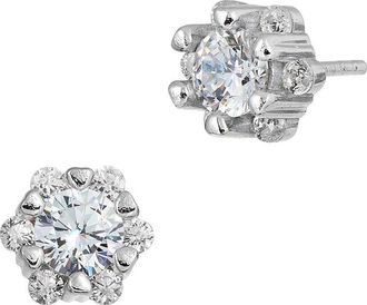 Savvy Cie Jewels Silver Halo Studs