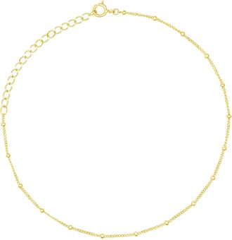 MAX + STONE 10K Yellow Gold Beaded Bracelet with 7.5-9.5 inch Adjustable Chain