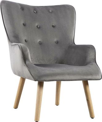 Habitat et Jardin Habitat Et Jardin - Poltrona in velluto stile scandinavo Odense - 73 x 81 x 92,5 cm - 1 posto - Grigio