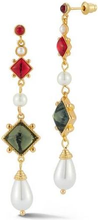 Chloe and Madison Faux Pearl Vintage Drop Earrings in Gold at Nordstrom Rack