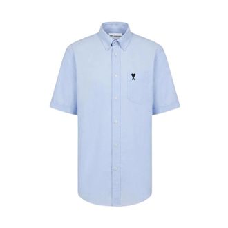 Ami Boxy ADC Shirt - male - Ami Paris - Short Sleeve Shirts - Blue - 2XL - Shirts