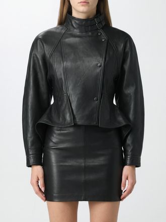 Balmain Lambskin Leather Biker Jacket with Asymmetrical Fastening