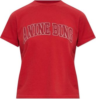Anine Bing Tops, Dames, Rood, XS, Katoen, Shelley T-Shirt