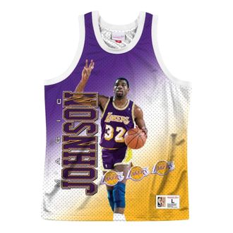 Mitchell & Ness NBA Magic Johnson Los Angeles Lakers Behind The Back Jersey 32 MSTKMI19002-LALWHITEJH