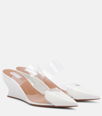 Alaia Ala&iuml;a Le Coeur patent leather wedge mules