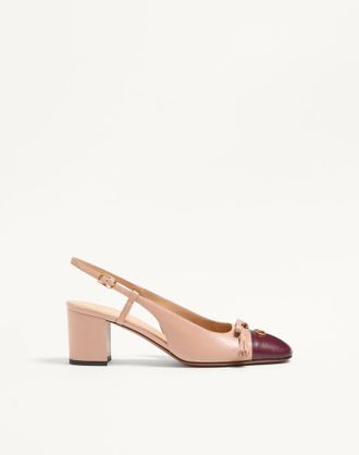 Valentino Garavani D&eacute;collet&eacute; Slingback Valet Du Roi In Capretto 60Mm Donna ROSE CANNELLE/GRANATO 36.5