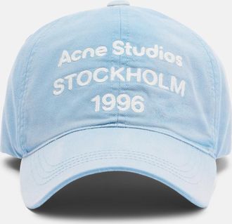 Acne Studios Gorra de sarga de algod&oacute;n con logo