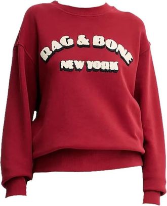 Rag & Bone Womens RBNY Oversized Pullover Sweater, Ruby