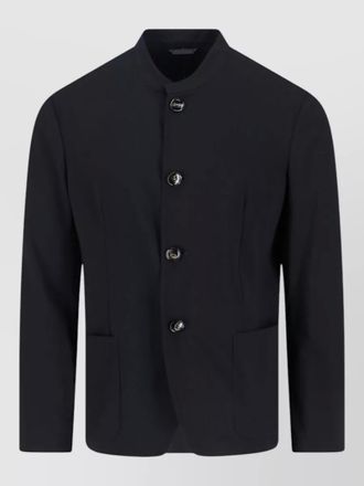 Giorgio Armani stand collar blazer long sleeves pockets
