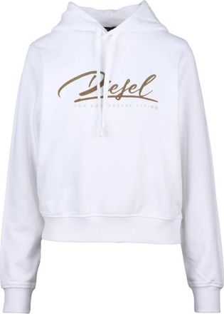 Diesel Felpa Corta - Dames - Hoodies - Wit - XL - Katoen - Hoodies & sweatvesten