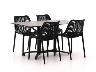 Forza Furniture Forza Ripi/Canzo 140cm dining tuinset 5-delig stapelbaar inklapbaar