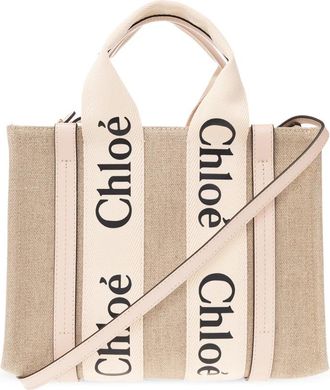 Chlo&eacute; Woody Small schoudertas - Dames - Handtassen - Beige - ONE Size - Leer - Tassen