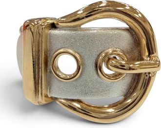 Herm&egrave;s Silver Yellow Gold Yellow Gold (18K) Silver 925 Band Ring (Pre-Owned)