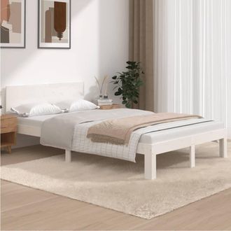 vidaXL Estructura De Cama Sin Colch&oacute;n Madera Pino Blanco 120x200 Cm Vidaxl