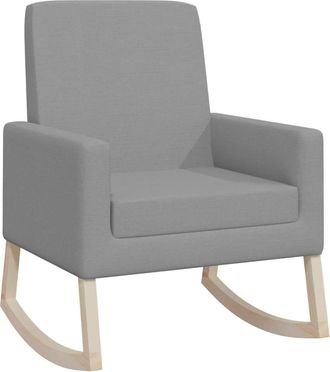 vidaXL Silla Mecedora De Tela Gris Claro Vidaxl