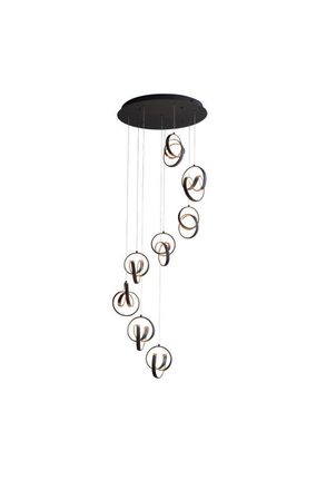 Netlighting Cosma Modern Designer Integrated LED Cluster Drop Pendant Textured Black Finish