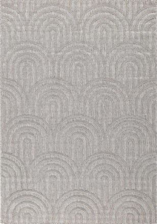 Nazar Rugs Alfombra gris para interior y exterior con motivo de arcos 200x290 cm