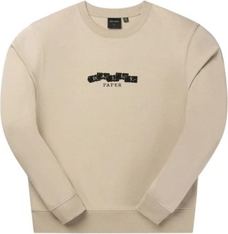 Daily Paper Clothing Sweatshirts, male, Beige, S, Artistic Print Crewneck Jumper