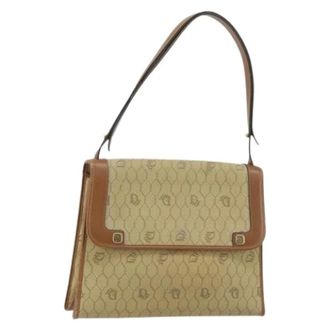 Dior Pre-owned Shoulder Bags, female, Beige, Size: ONE SIZE Pre-owned Vintage Honeycomb Canvas Shoulder Bag
