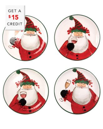 Vietri Vietri Old St. Nick Set Of 4 Cocktail Plates With $19 Credit