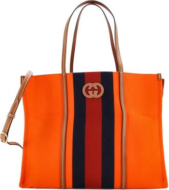 Gucci Interlocking G Web Canvas Large tote bag - Oranje
