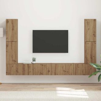vidaXL Conjunto De Mueble De Tv 8 Pcs Roble Artesanal Vidaxl