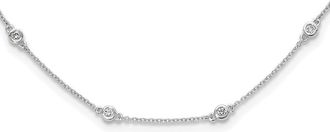 Diamond2Deal 14k Gold 1/2 Ct Lab Grown Diamond Eighteen Station Necklace 18 Clarity VS, Color D-E