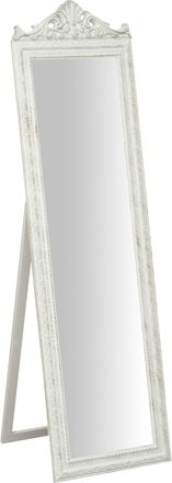 Biscottini International Biscottini - Specchiera Da Terra Finitura Bianco Anticato Con Greca