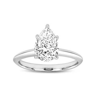 LuvMyJewelry Ava 14K Gold Pear Lab Grown Diamond Solitaire Ring - 1.5 Ct in 14K White Gold at Nordstrom, Size 7.5