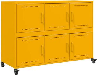 vidaXL Sideboard Mustard Yellow 100.5x39x72 cm Steel Vidaxl