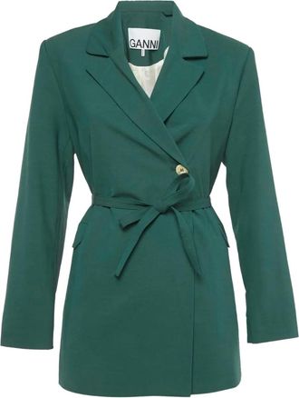 Ganni Giacca con scollo a V - Verde