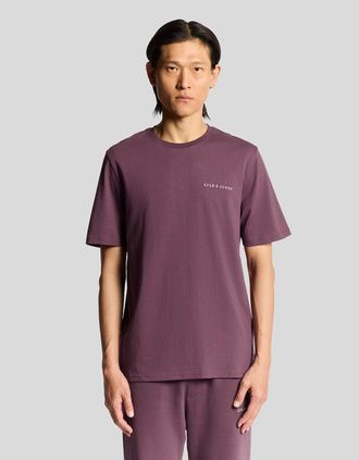 Lyle & Scott Lyle And Scott Mens Script Logo Cotton Crew Neck T-Shirt - Purple - Size: 44