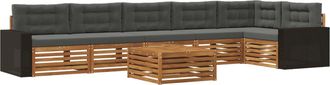 vidaXL Conjunto De Sof&aacute;s De Exterior 7 Uds. Natural Y Antracita Vidaxl